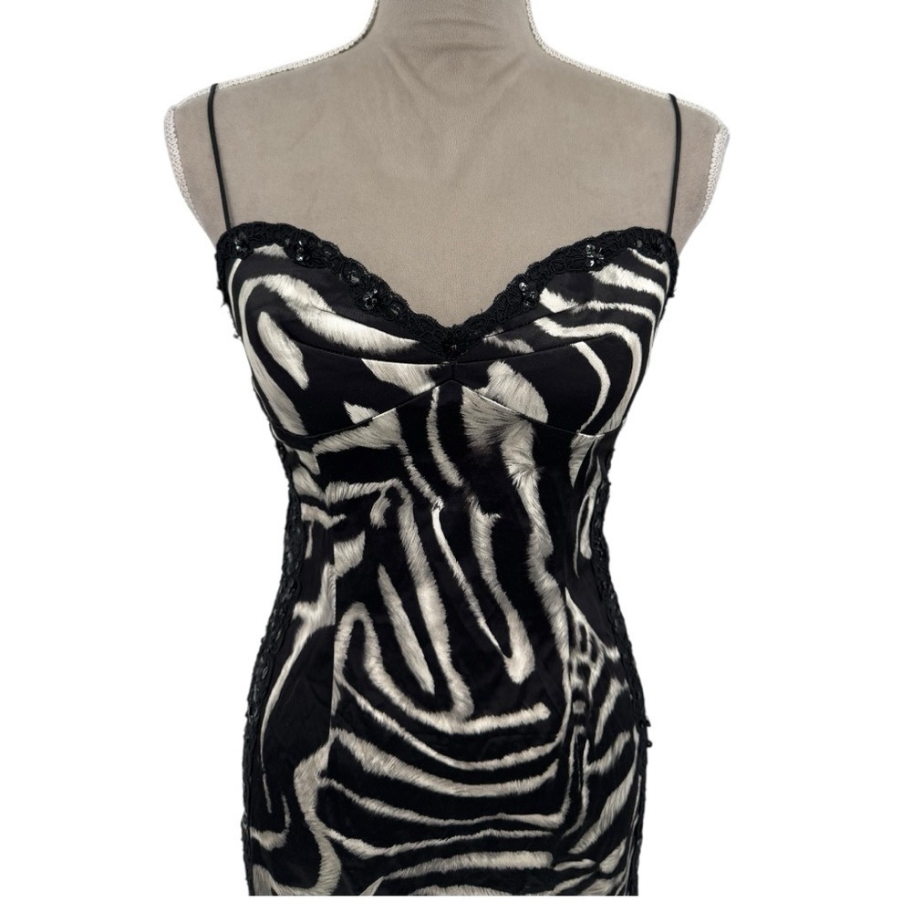 Dina Bar-El Zebra Print Bustier Bodycon Cocktail Dress Size Medium - Picture 6 of 13